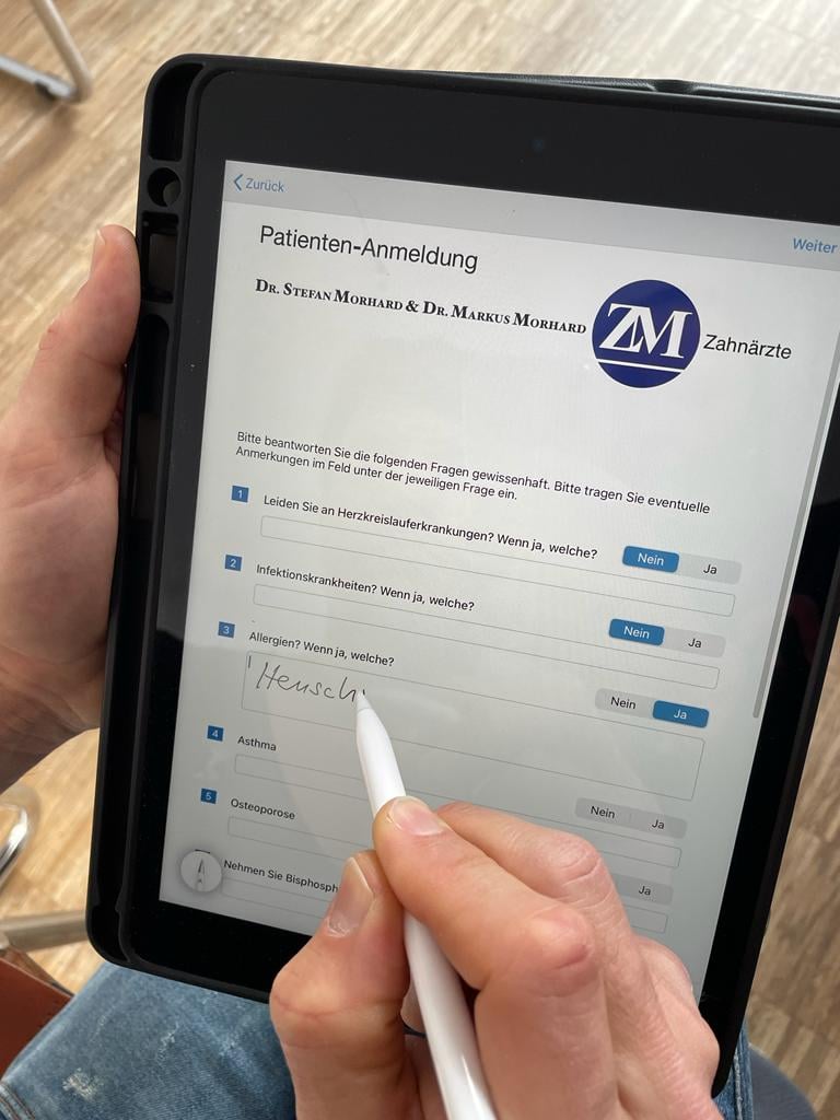 Digitaler Patienten-Anmeldebogen